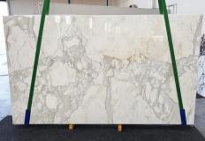 Suministro planchas pulidas 1.2 cm en mármol natural CALACATTA ORO 1274. Detalle imagen fotografías 