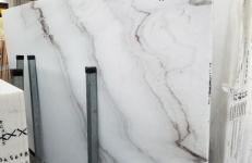 Suministro planchas pulidas 2 cm en mármol natural CALACATTA VENDOME 1402M. Detalle imagen fotografías 
