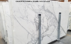 Suministro planchas pulidas 0.8 cm en mármol natural CALACATTA 1426M. Detalle imagen fotografías 