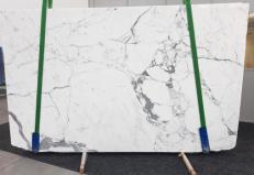 Suministro planchas pulidas 0.8 cm en mármol natural STATUARIO GL 979. Detalle imagen fotografías 