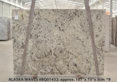 Suministro planchas pulidas 3 cm en granito natural WHITE WAVE BQ01432. Detalle imagen fotografías 